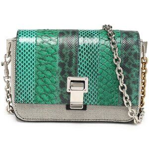 PROENZA SCHOULER Courier python, snake-effect leather and canvas shoulder bag